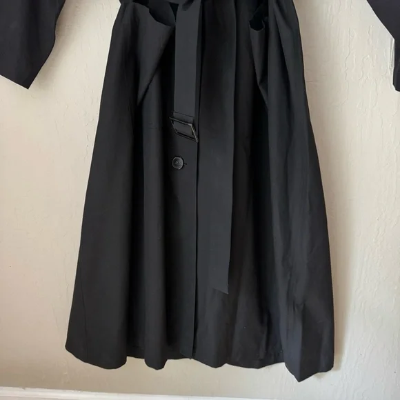 NWT IRO Foxton Long Black Trench Coat Belted Oversized 100% Cotton Poplin 36/S - Picture 11 of 15